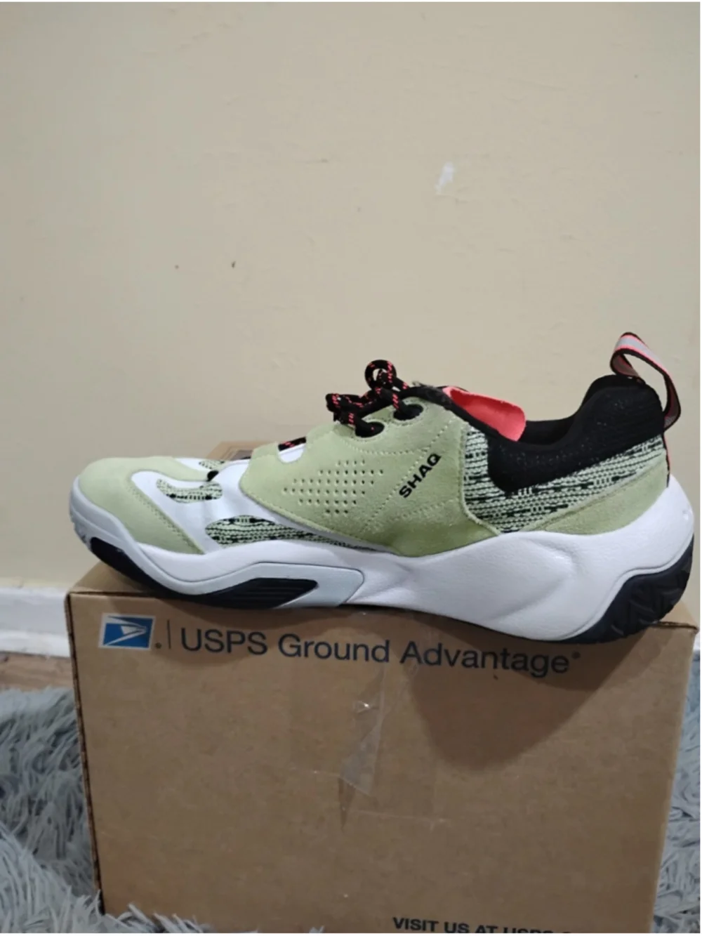 Shaq Raq Low Men Size 11 Light Green Black Basketball Shoes AQ95009MK